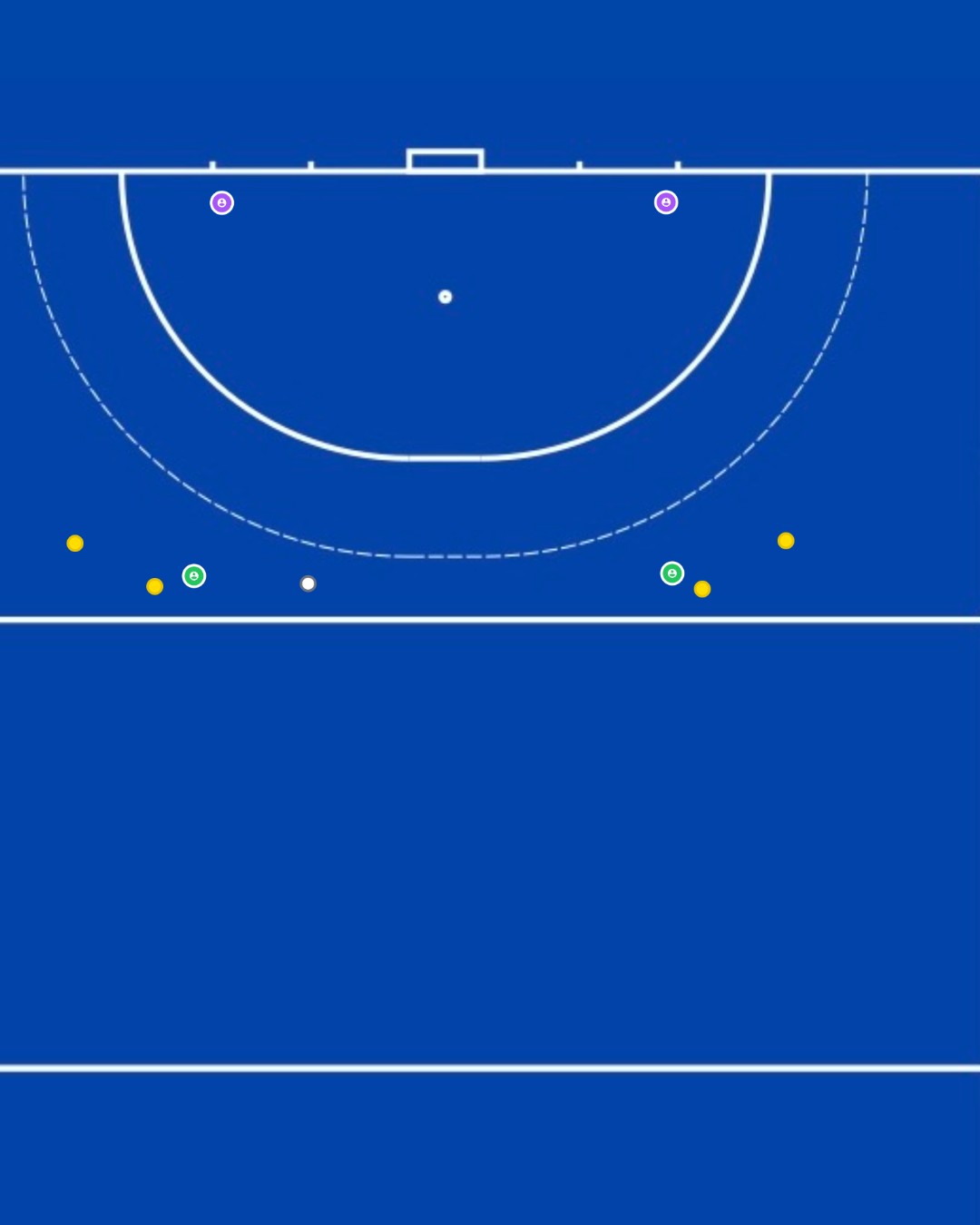 Animated hockey drill: 2v2 with outlet goals
